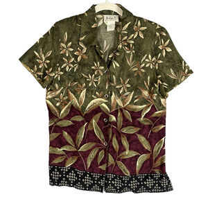 VTG Jaclyn T San Francisco 100% Rayon Shirt Small 90s Floral Made in USA